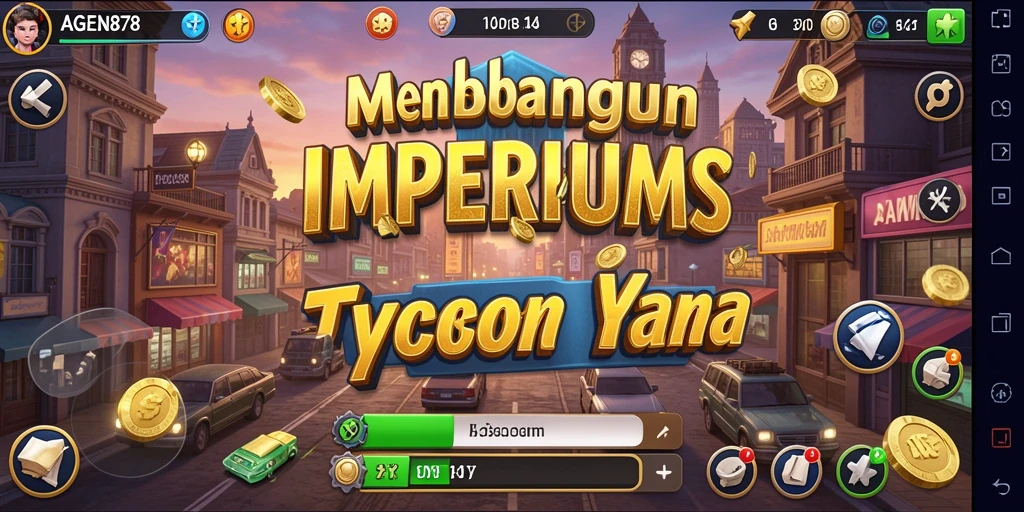 Tampilan gameplay AGEN878 dengan berbagai elemen manajemen Tycoon.