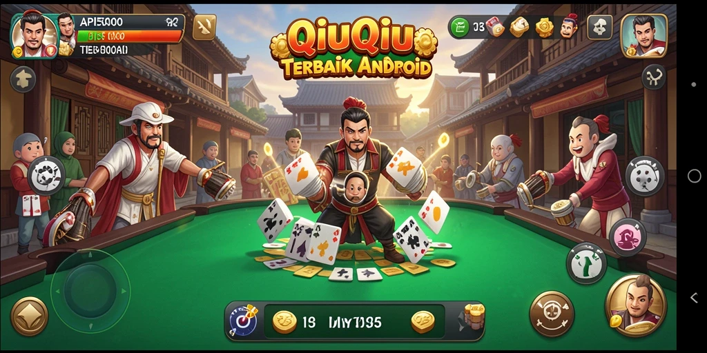 Screenshot gameplay QiuQiu yang seru dan kompetitif.