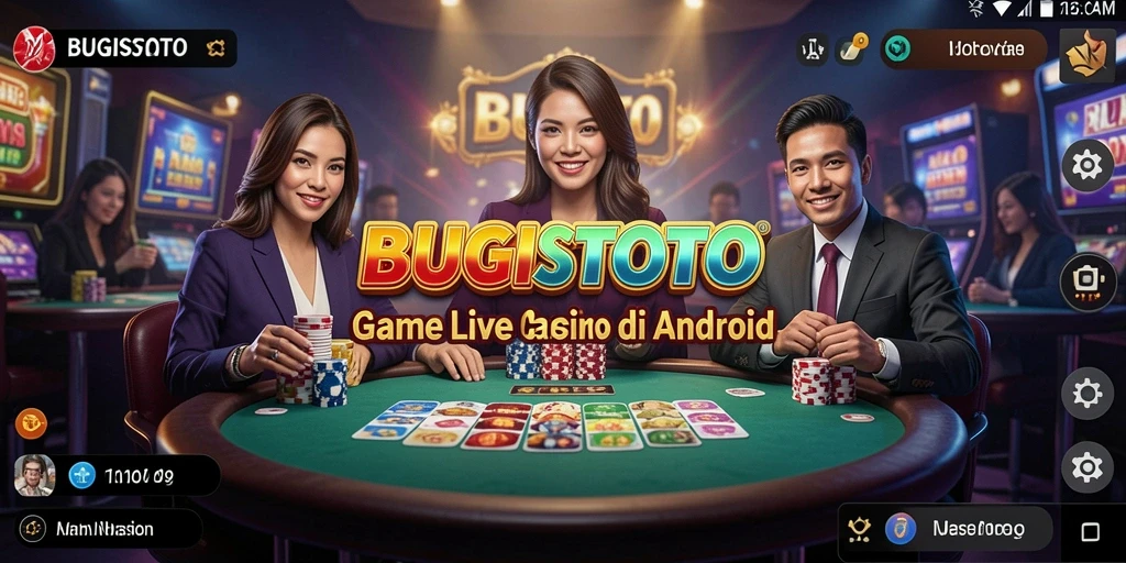 Screenshot gameplay <strong>BUGISTOTO</strong> menunjukkan dealer profesional dan permainan yang seru.