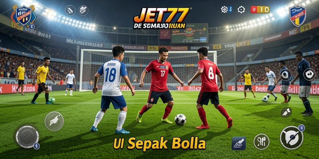 Tampilan menarik dari gameplay JET77 yang penuh aksi sepak bola.