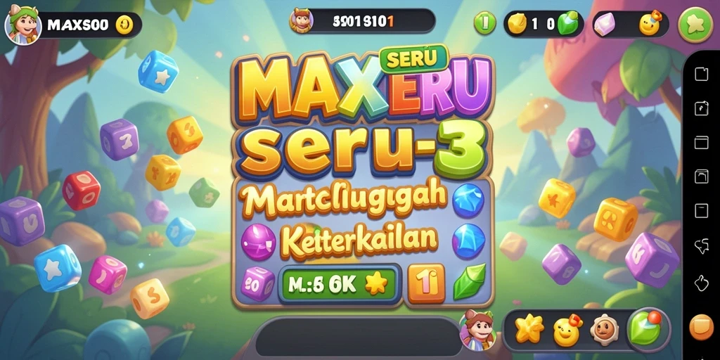 Gameplay seru dengan tantangan mencocokkan simbol Match-3.