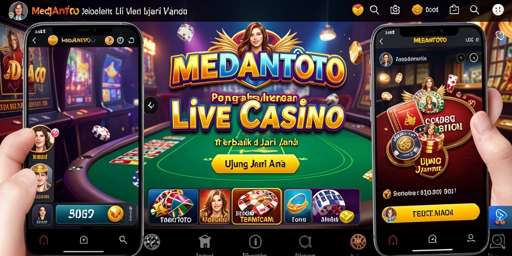 Screenshot MEDANTOTO menunjukkan gameplay Live Casino yang mendebarkan.
