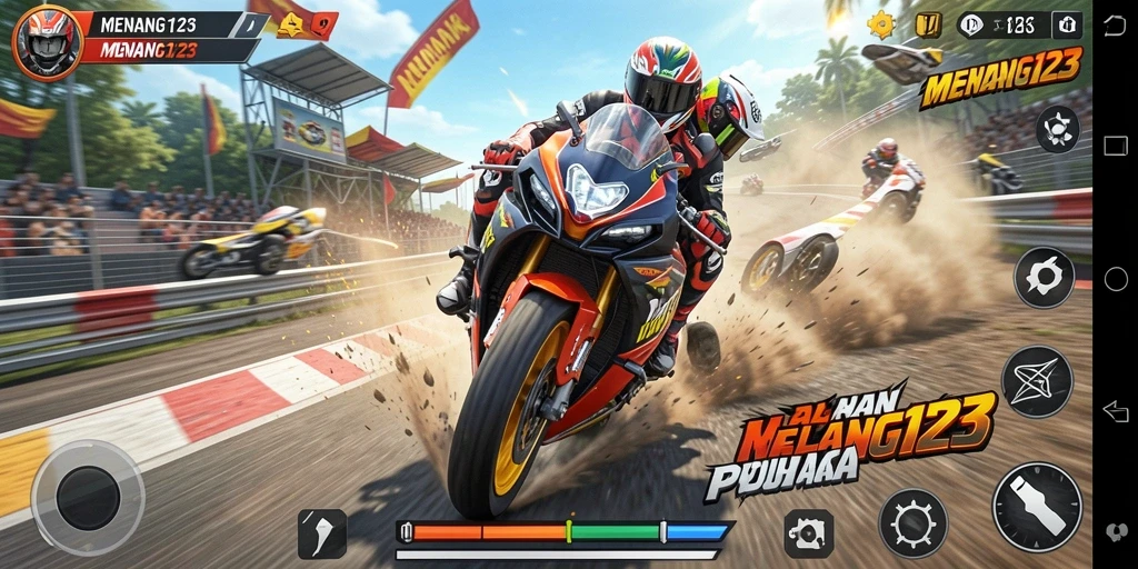 Tampilan mendebarkan dari balapan motor di MENANG123.