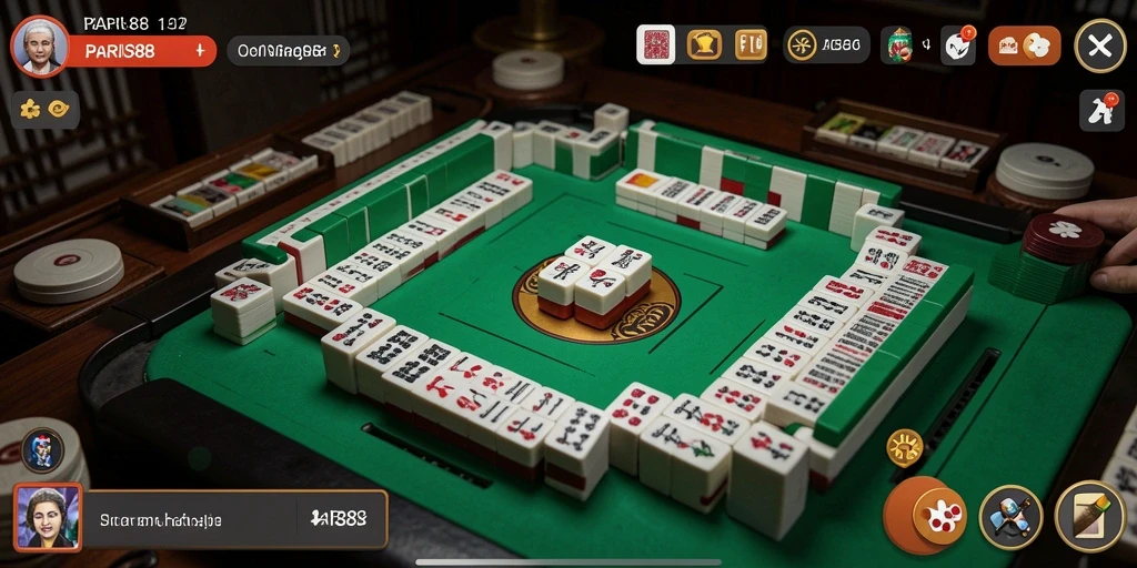 Tampilan menarik dari gameplay Mahjong di PARIS88.