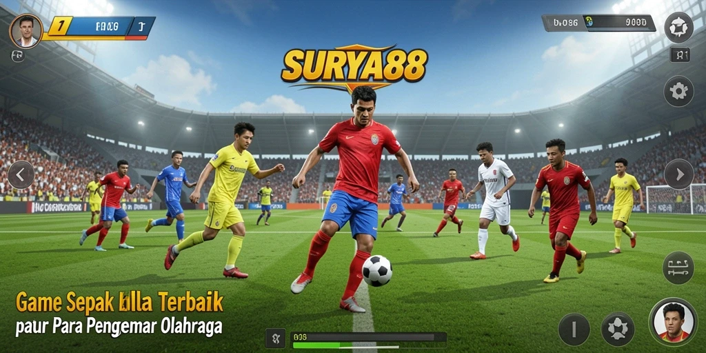 Screenshot gameplay SURYA88 menampilkan aksi mendebarkan di lapangan.