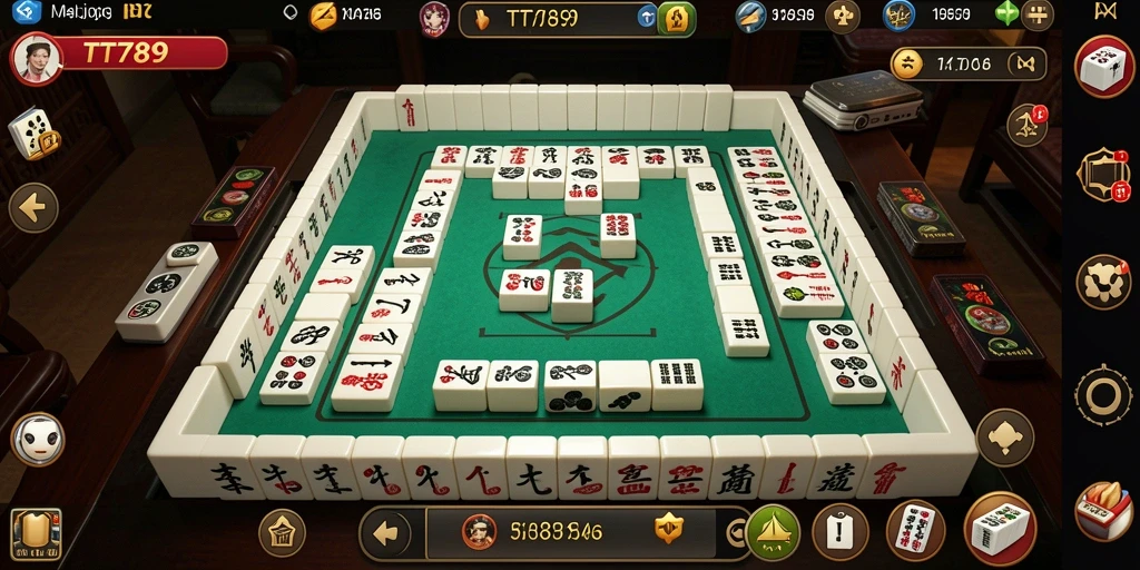 Tampilan utama permainan TT789 yang menampilkan gameplay Mahjong yang seru.